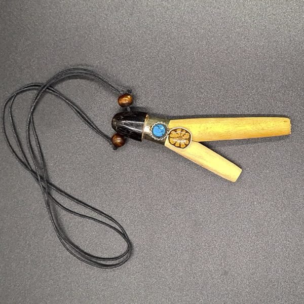 KURIPE PALO SANTO NECKLACE - Handmade with Ayahuasca and Pona, Special Item for Rapé Applicator.